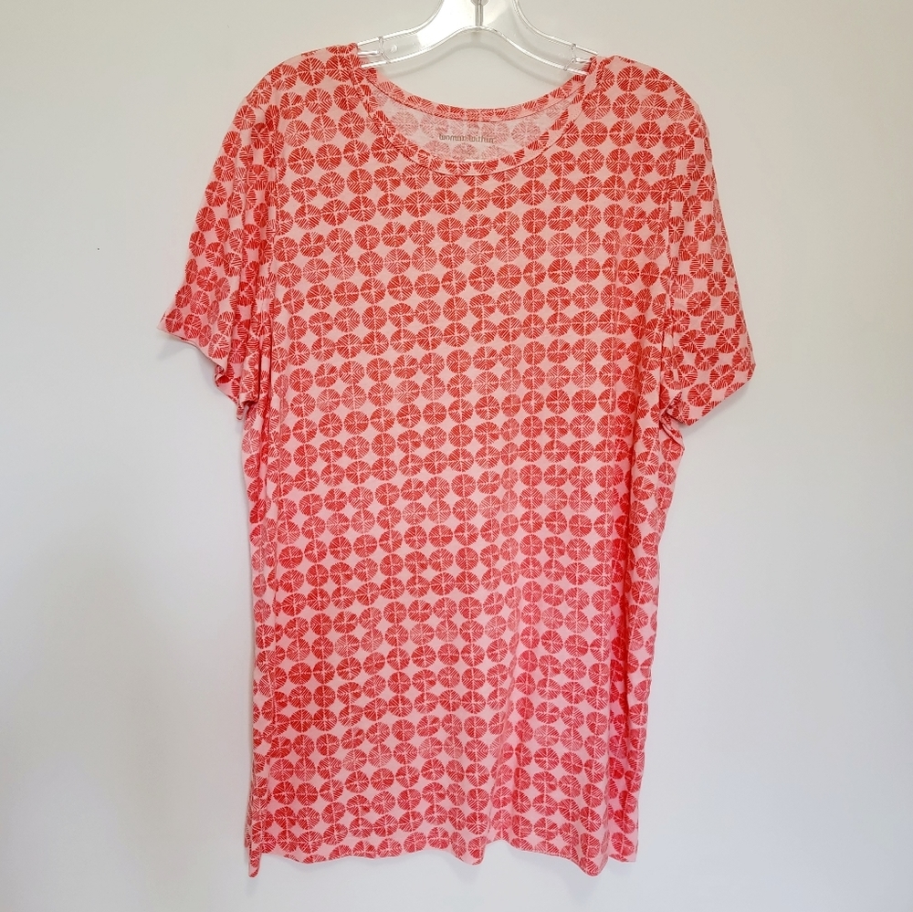 Woman within peach top